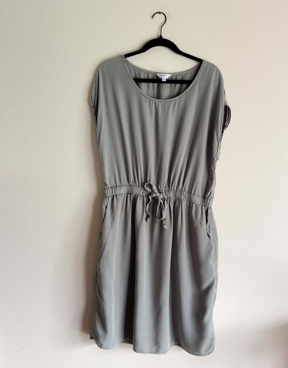 Downeast Green Lightweight Tie Waist Mini Dress Large